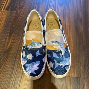Inkkas Apex Slip On Shoes In Shark Print Unisex M=9 W=11